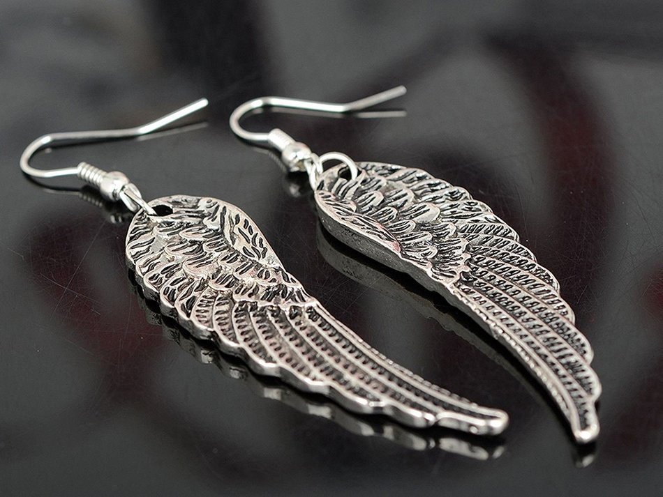 Hot Fashion Jewelry Womens Tibet Silver Angel Wings Earrings Drop Dangle Earring