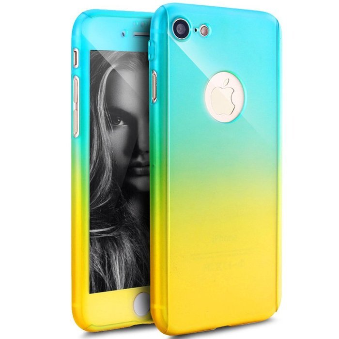 iPhone 6S Case,iPhone 6 Case,ikasus [Tempered Glass Protector] Luxury Gradient Color Ultra-thin Shockproof Armor... N7