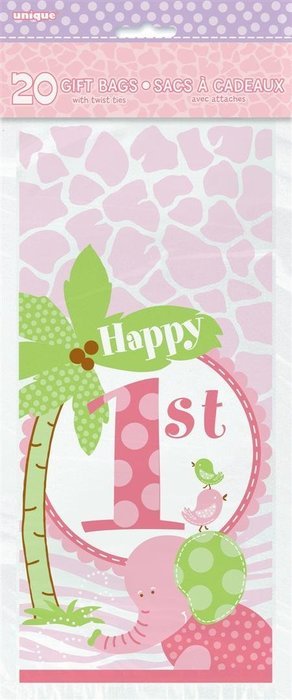 Pink Safari First Birthday Party Blowers, 8ct N11