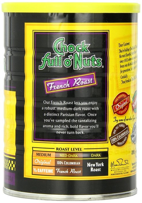 Chock full o'Nuts Coffee New York Roast Ground, 10.5 Ounce N21