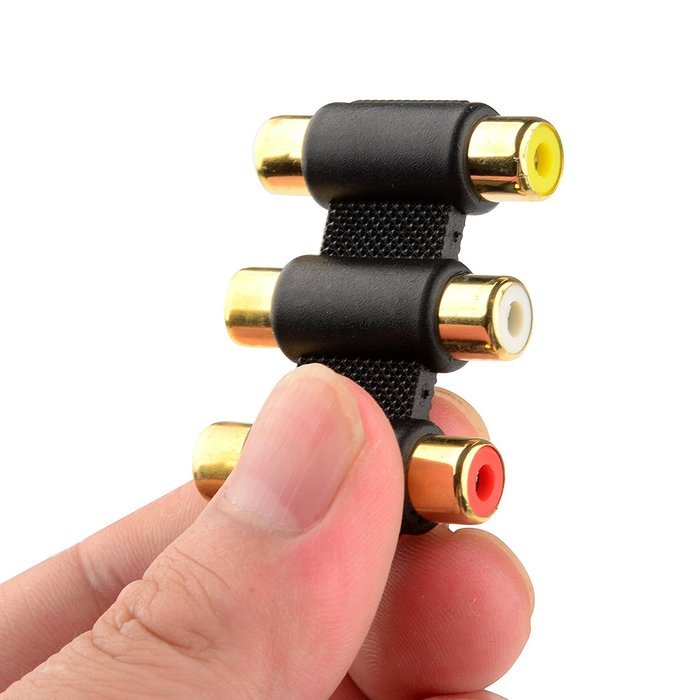 Cable Matters 5-Pack, Gold Plated 3-RCA Coupler N29
