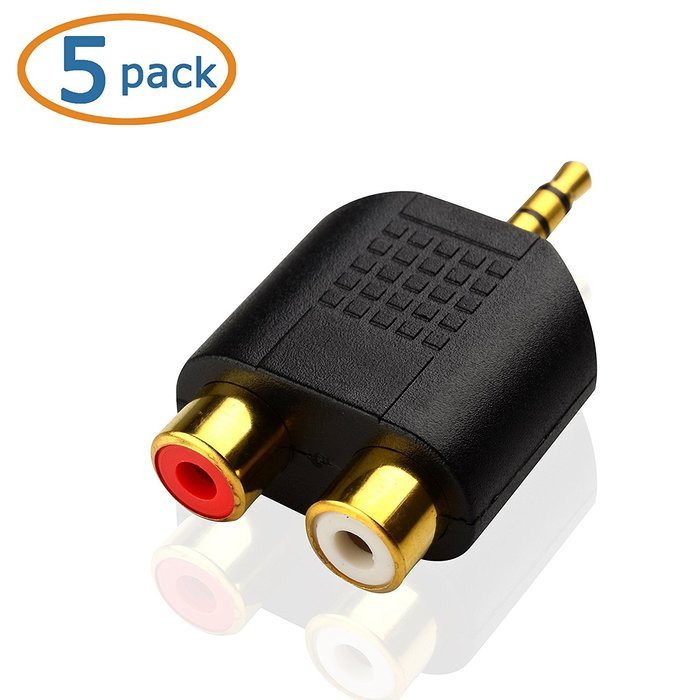 Cable Matters 5-Pack, Gold Plated 3-RCA Coupler N32