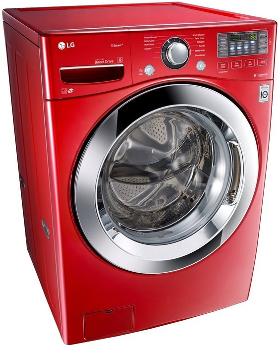 LG WM3670HRA 4.5 Cu. Ft. Wild Cherry Red With Steam Cycle Front Load Washer - Energy Star