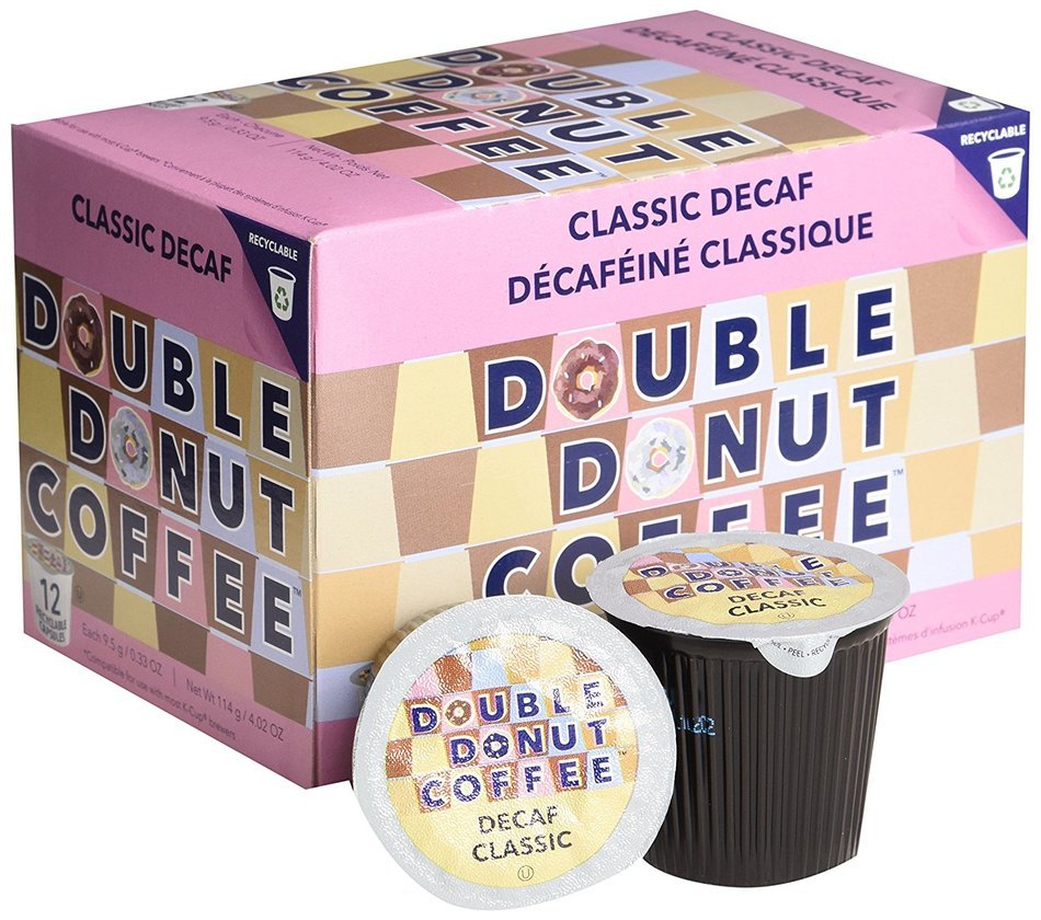 Double Donut&nbsp;Classic Decaf Coffee, in Recyclable Single Serve Cups for Keurig K-Cup Brewers, 24 Count N9