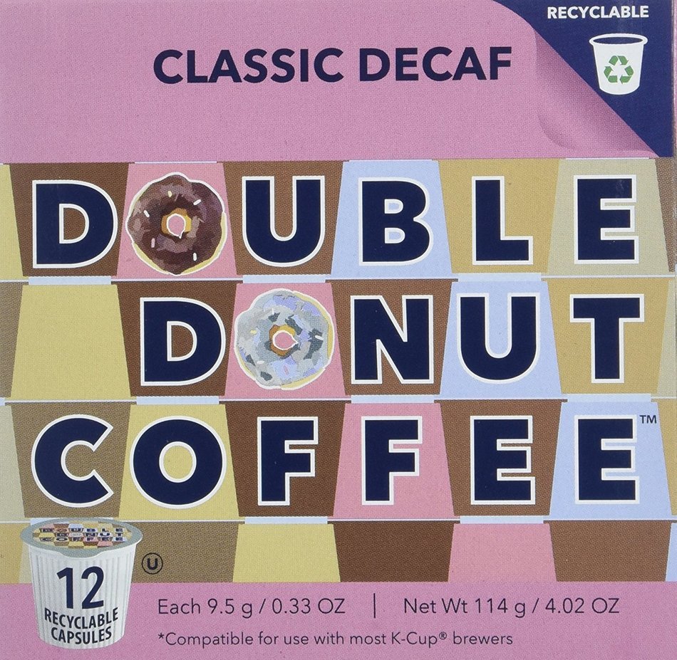 Double Donut&nbsp;Classic Decaf Coffee, in Recyclable Single Serve Cups for Keurig K-Cup Brewers, 24 Count N10