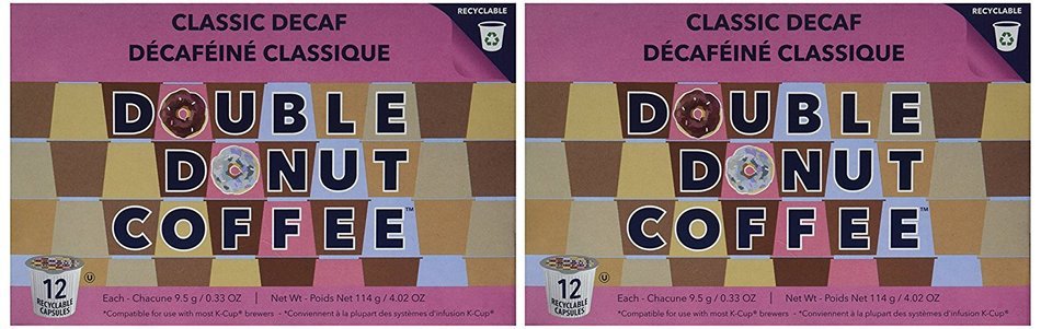 Double Donut&nbsp;Classic Decaf Coffee, in Recyclable Single Serve Cups for Keurig K-Cup Brewers, 24 Count N11