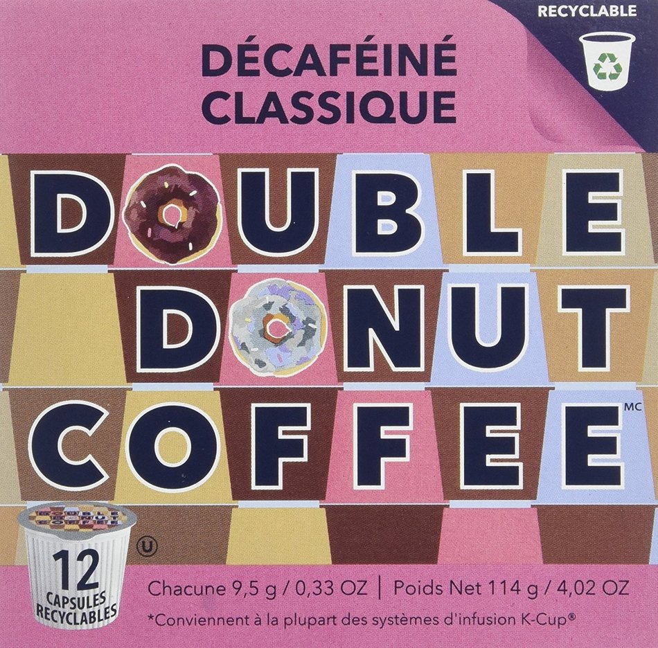 Double Donut&nbsp;Classic Decaf Coffee, in Recyclable Single Serve Cups for Keurig K-Cup Brewers, 24 Count N12