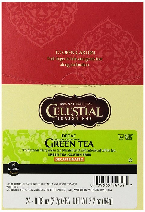 Celestial Seasonings Decaf Green Tea, K-Cup Portion Pack for Keurig K-Cup Brewers, 24-Count (Pack of 2) N3