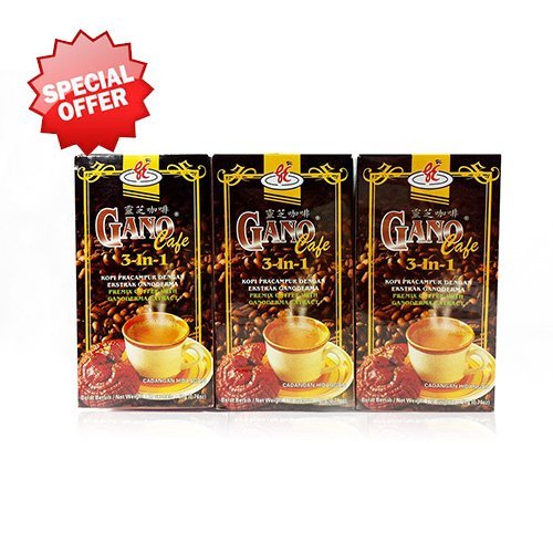 3 Boxes Gano Cafe 3-in-1 By Gano Excel USA Inc. - 60 Sachets
