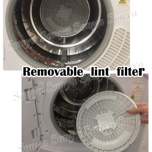 Sonya Portable Compact Small Laundry Dryer Apartment Size 110vstainless Steel Drum Transparent Lid 8.8lbs Capacity...