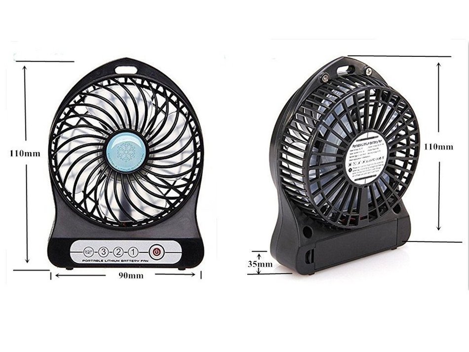 LingsFire Portable Mini Electrical Rechargeable Fan 3 Speeds Desktop Summer Cooler Fan USB or Battery Powered... N6