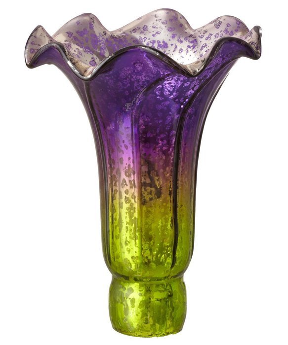 River of Goods 1000J Hand Blown Mercury Glass Replacement Lily Shade, Green/Amber N18