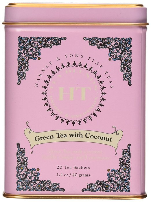 Harney and Sons Fine Teas, Green Tea coconut, 20 tea sachets 1.4 oz/ 40 grams N2