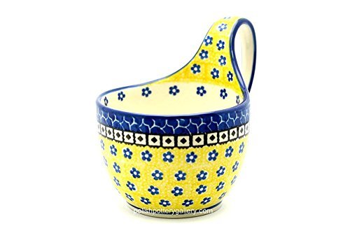 Polish Pottery Loop Handle Bowl - Sunburst