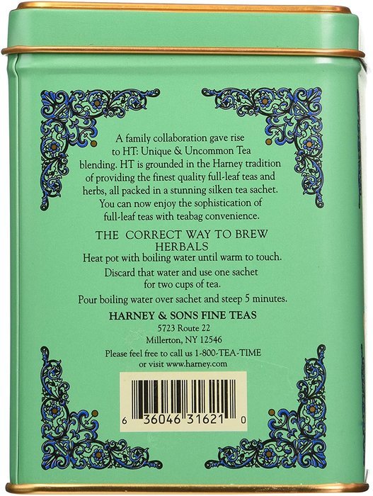 Harney and Sons Peppermint, Caffeine-Free Herbal 20 Sachets per Tin (1.4 Oz) N2