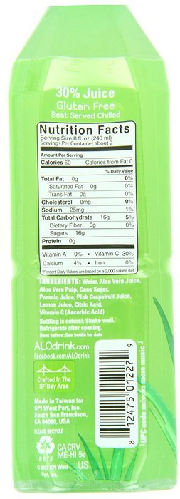 ALO Exposed Aloe Vera Juice Drink, Original + Honey, 16.9 Ounce (Pack of 12) N26