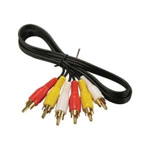 InstallerParts 12 Ft RCA Male to Male X3 Audio/Video Cable Gold Plated &ndash;DVD Player, VHS Player, Sega Dreamcast...