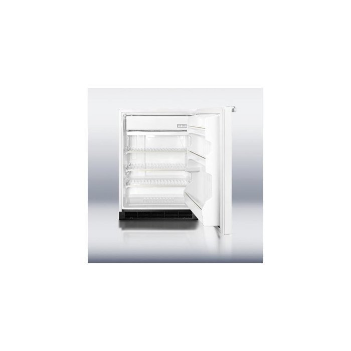 Summit BI605R 24" Built-in Capable Compact Refrigerator-Freezer with 6.1 cu.ft. Capacity Adjustable Wire Shelves...