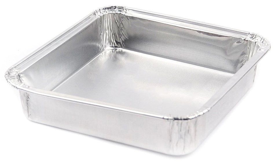 Foil Mini Cake Pans Square 4 1/8 X 4 1/8 Disposable Foil with Plastic Lid for Pastries, 10 Sets.
