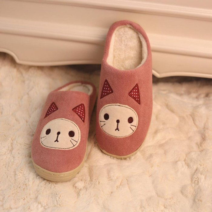 AutumnFall Women Soft Warm Indoor Candy Colors Cotton Slippers Home Anti-slip Shoes (40, Pink) N21