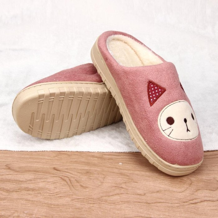 AutumnFall Women Soft Warm Indoor Candy Colors Cotton Slippers Home Anti-slip Shoes (40, Pink) N22