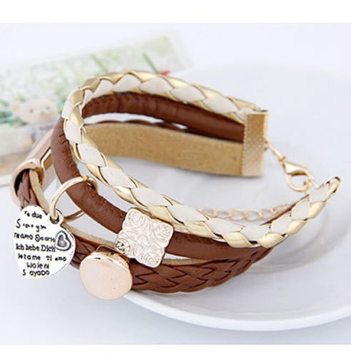 Fashion Women Bracelet Jewelry Leather Infinity Charm Cuff Bangle Wrap Gift N2