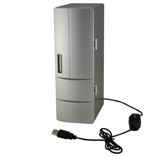 Mini USB Pc Fridge Refrigerator Beverage Drink Can Cooler/warmer Silver