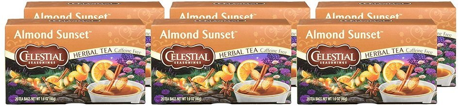 Celestial Seasonings Almond Sunset Herbal Tea, 20 Count (Pack of 6)