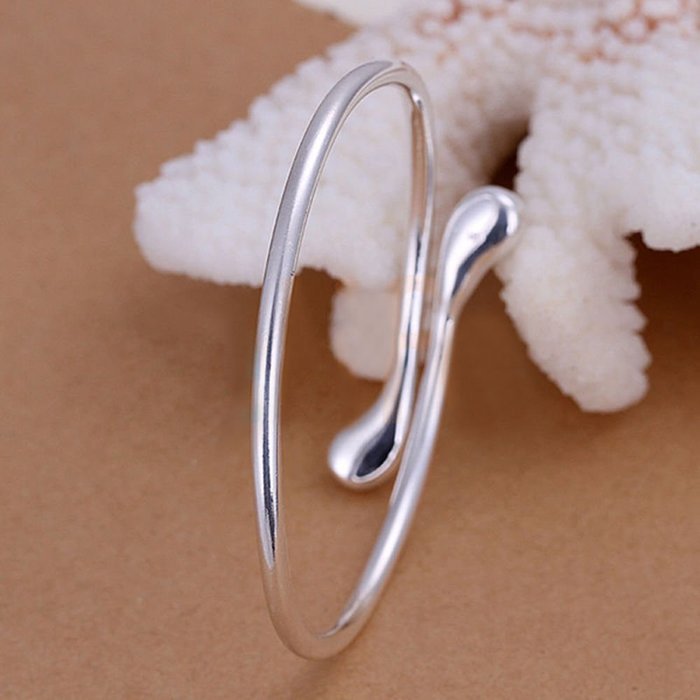 Fashion 925 Silver Plated Jewelry Set Bracelet Necklace Ring Hook Oval Earrings N5