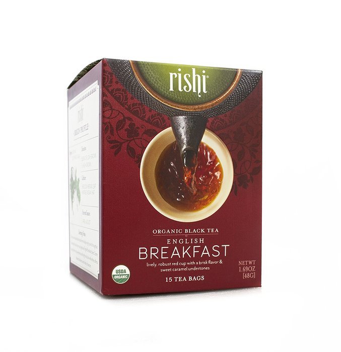 Rishi Tea Organic English Breakfast Tea Bags, 15 Count (Pack of 6) N4