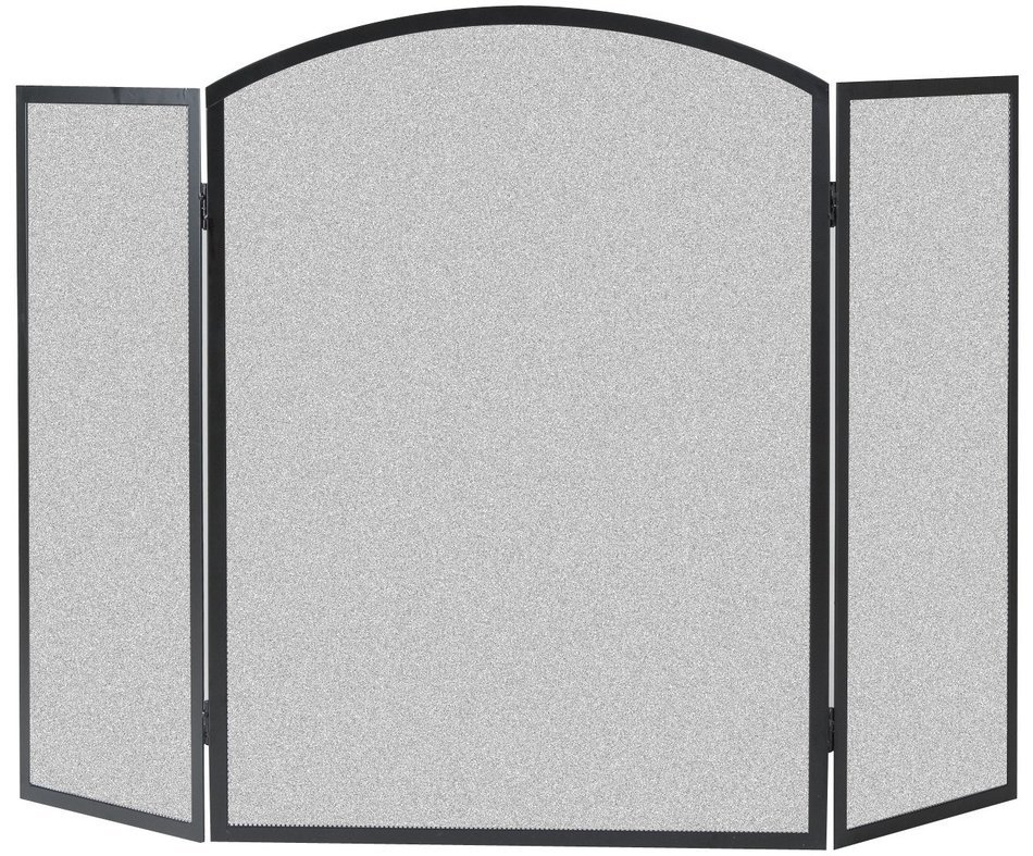 Panacea 15936 Three Panel Basic Arch Firescreen, Black