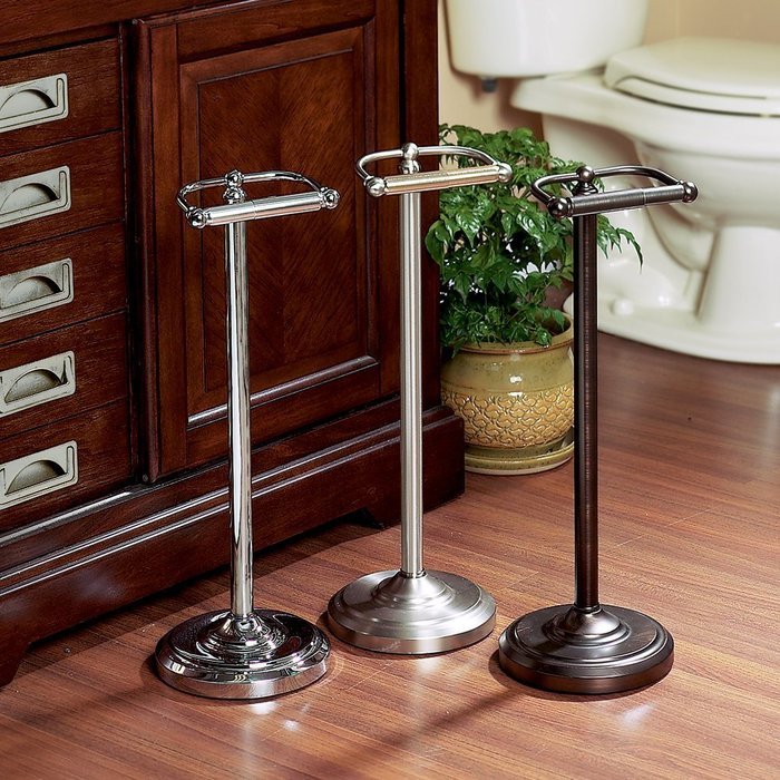 Gatco 1436 Double Post Toilet Paper Holder in Polished Brass free image