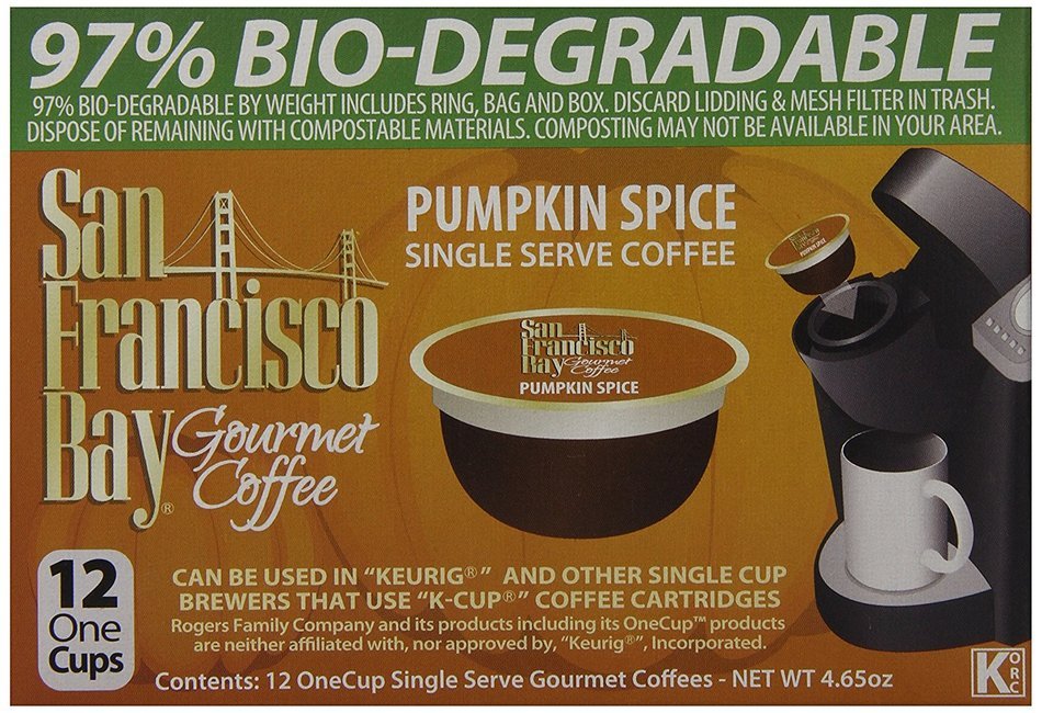 San Francisco Bay OneCup Capsules, Pumpkin Spice - 72 Count (6 Boxes of 12) N5