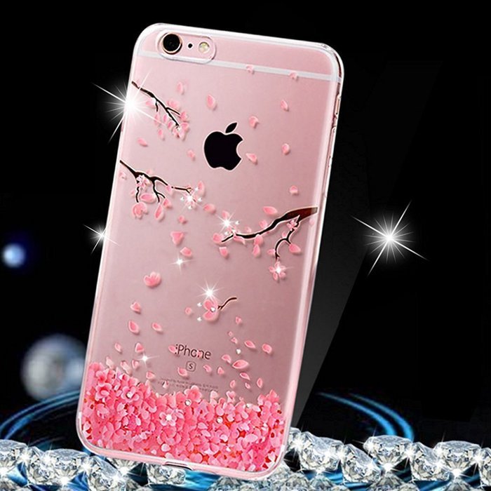 iPhone 5S Case, iPhone SE Case, PHEZEN Clear Soft TPU Protective Case Back Cover with Beautiful Cherry Blossom... N10