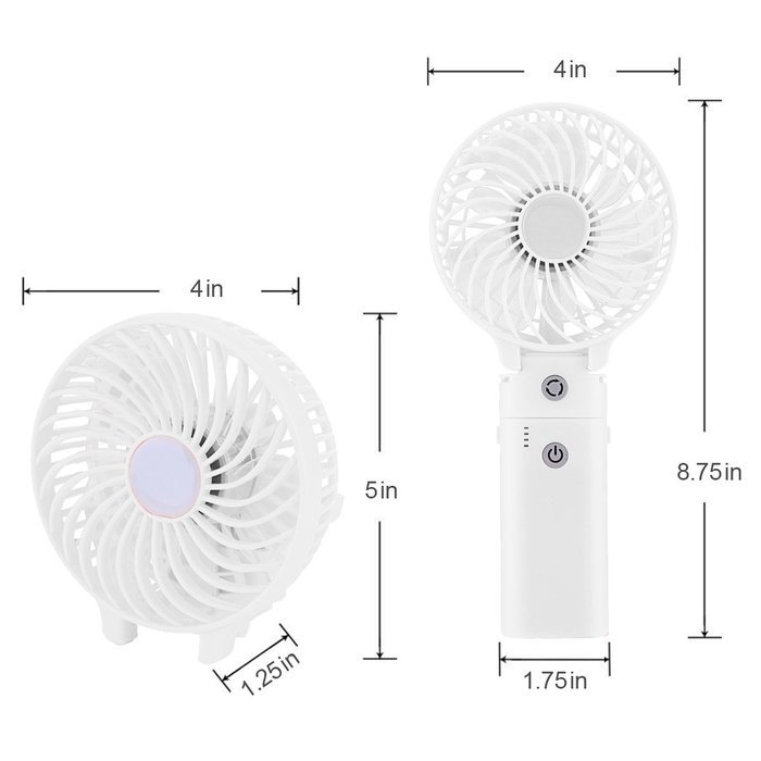DOIOWN Handheld Portable Table Mini Fan Battery Rechargeable (Blue) N11