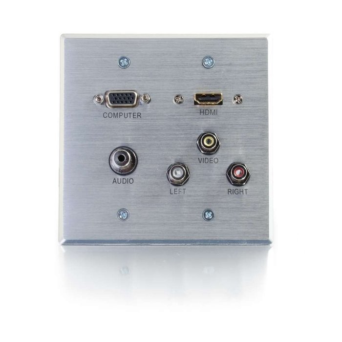 C2G / Cables To Go 39704 HDMI, VGA, 3.5MM Audio, Composite Video and RCA Stereo Audio Pass Through Double Gang...