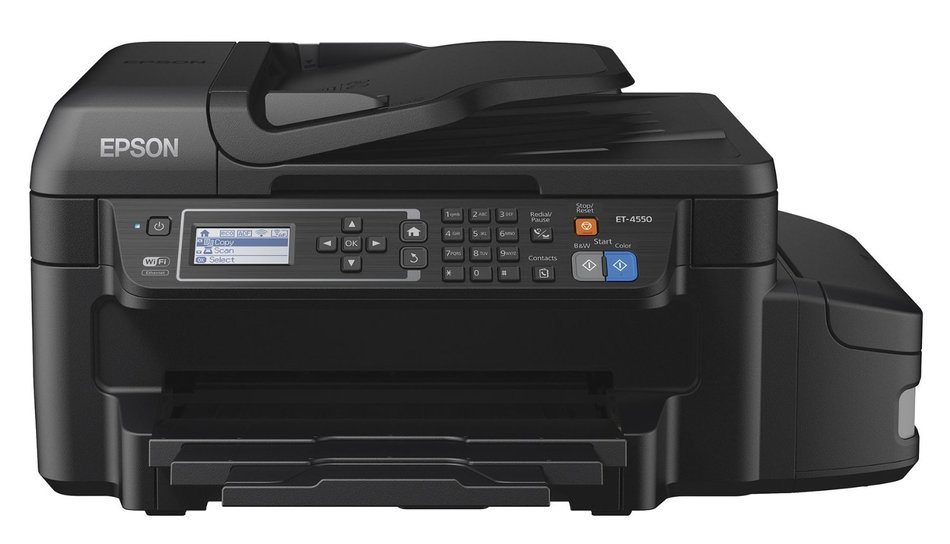 Epson WorkForce ET-4550 EcoTank Wireless Color All-in-One Supertank Printer with Scanner, Copier, Fax, Ethernet...