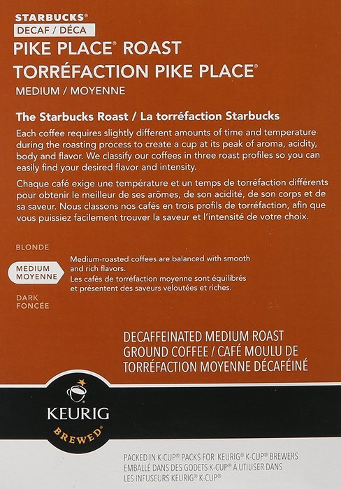 Starbucks Decaf Pike Place Roast K-Cup for Keurig Brewers, 24 Count N3