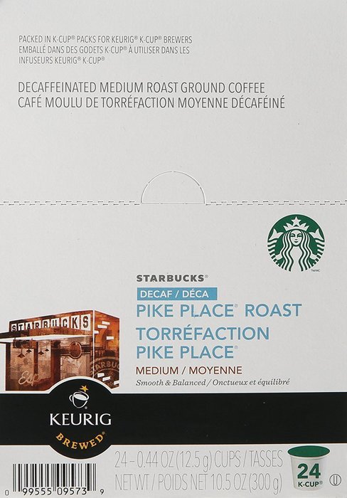 Starbucks Decaf Pike Place Roast K-Cup for Keurig Brewers, 24 Count N4
