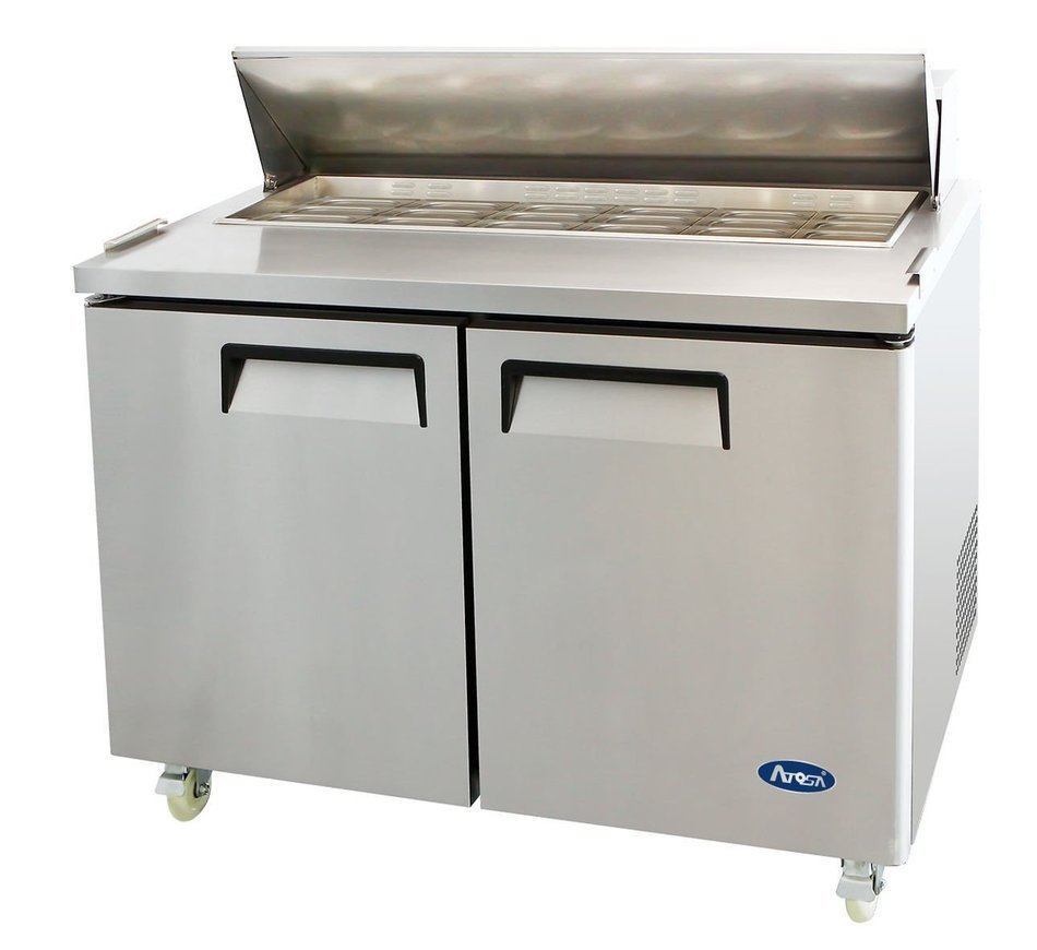 Atosa USA MSF8306 Stainless Steel Mega Top Sandwich/Salad Prep Table 48-Inch Two Door Refrigerator
