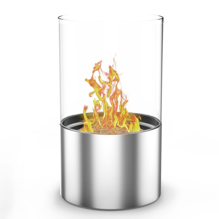 Elite Flame Collin Table Top Firepit Bio Ethanol Ventless Fireplace in Stainless Steel