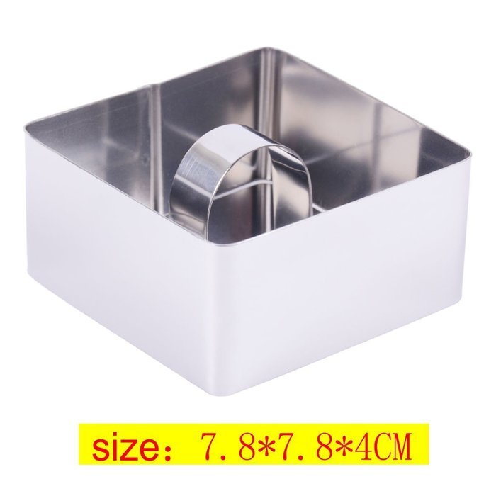FUBARBAR Mini Cake Cutter Mold Decorating Pastry Ring with Pusher 3 X 2 Inch Stainless Steel Assorted Shape(Round) N4