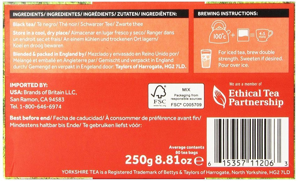 Taylors of Harrogate, Yorkshire Gold, 160-Count, Black Tea Bags N33