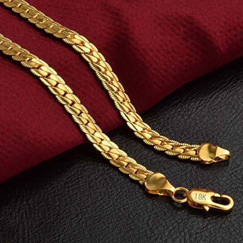 Women & Men Fashion 18K Gold Plated Necklace Chain Jewelry NEW
