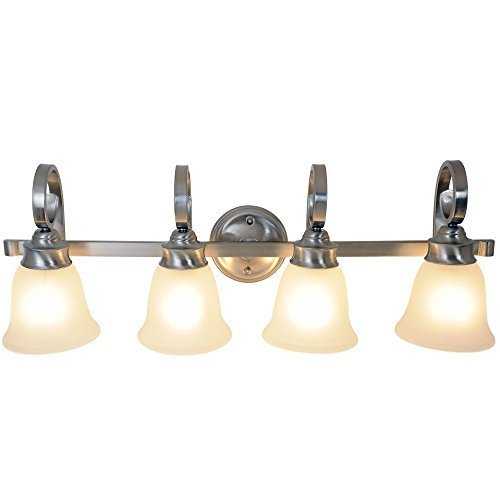 Monument 617205 32-1/2-Inch W by 11-Inch H by 7-1/2-Inch Proj. Sanibel Lighting Collection 4 Light Vanity, Brushed...