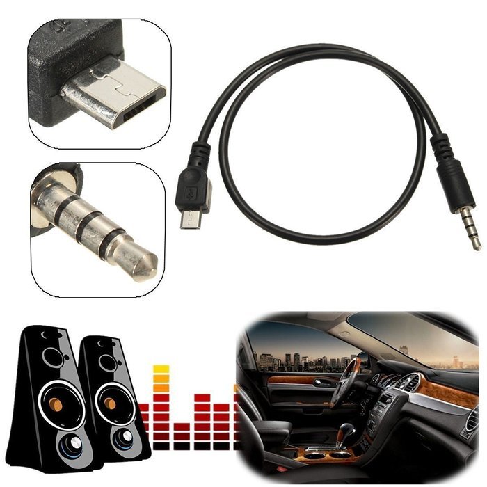 CGTime Micro-USB to 3.5mm Audio Car AUX Cable for Samsung Galaxy S3 i9300 S2 i9100 i9220 (1.64Feet = 0.5Meter,... N3