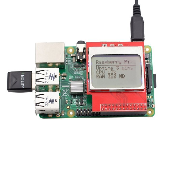 SunFounder Raspberry Pi CPU/RAM Display 5110 Mini LCD 84*48 PCD8544 Shield For Model B+/B N2