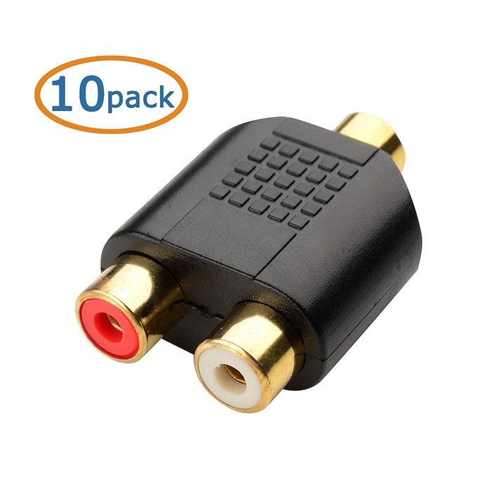 Cable Matters 5-Pack, Gold Plated 3-RCA Coupler N41
