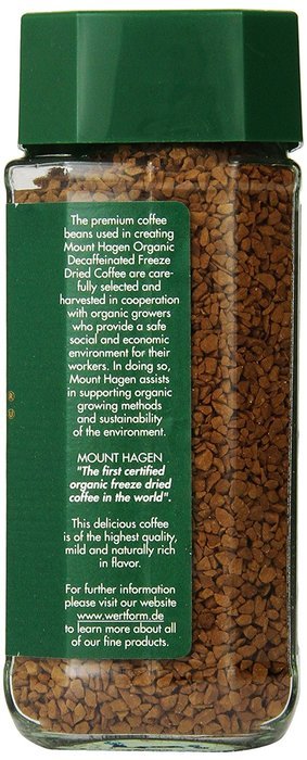 Mount Hagen Organic Freeze Dried Instant Decaffeinated Coffee, 3.53-Ounce Jars (Pack of 6) N6