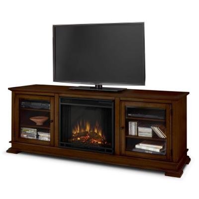 Hudson 68 In. Media Console Electric Fireplace in Espresso N4
